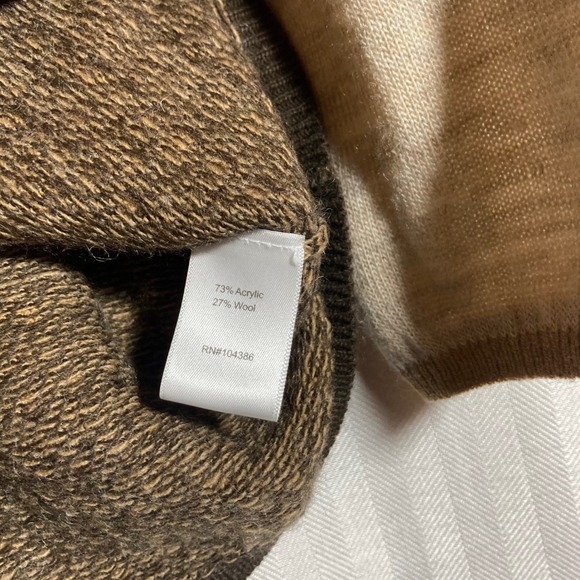 Garnet Hill Womens Beige Brown Bird Intarsia Wool Blend Sweater S - Picture 6 of 6